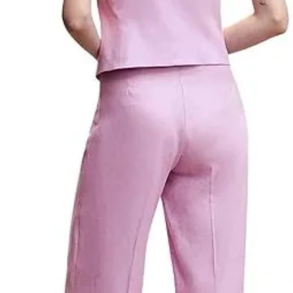 Mango Pastel Purple Linen Wide Leg Trousers - Picture 2 of 5